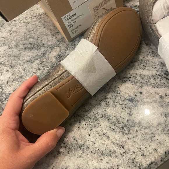 Lucky Brand Pewter Ballet Flats NIB - Picture 3 of 5